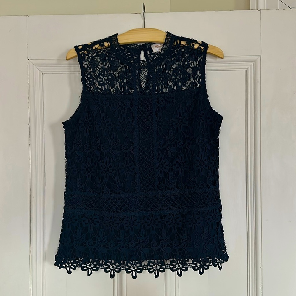 Laundry crochet lace top